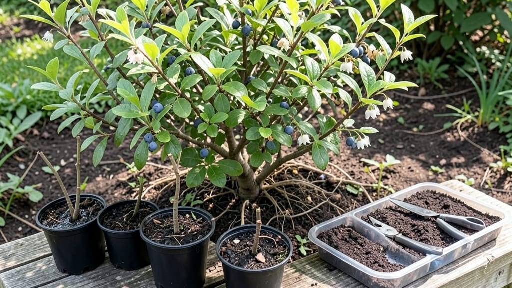 Blueberry Plant Propagation: Layering Method for Root Growth Without Soil