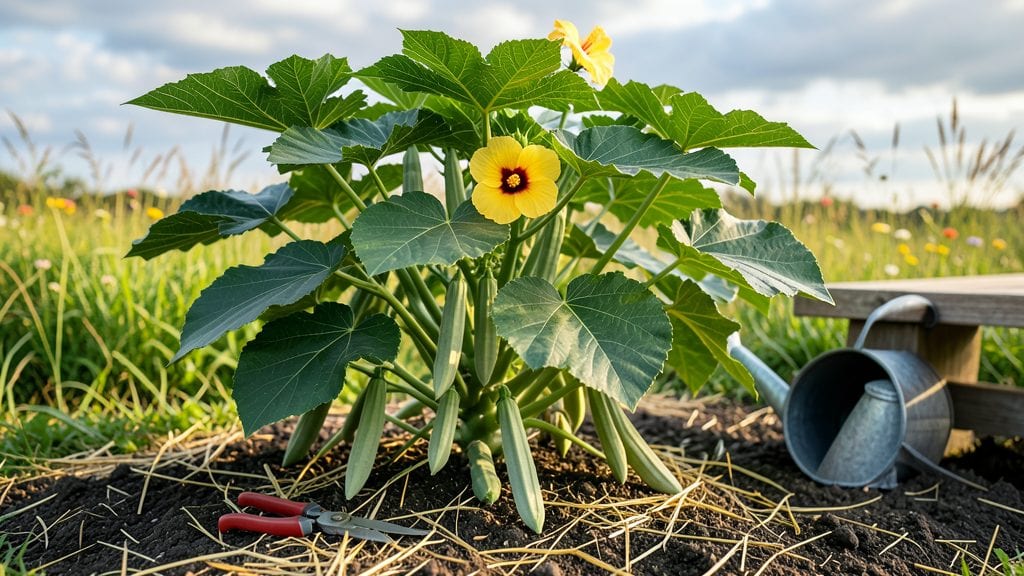 Clemson Okra Plants: Pollinator-Friendly Growth for Compact Gardens