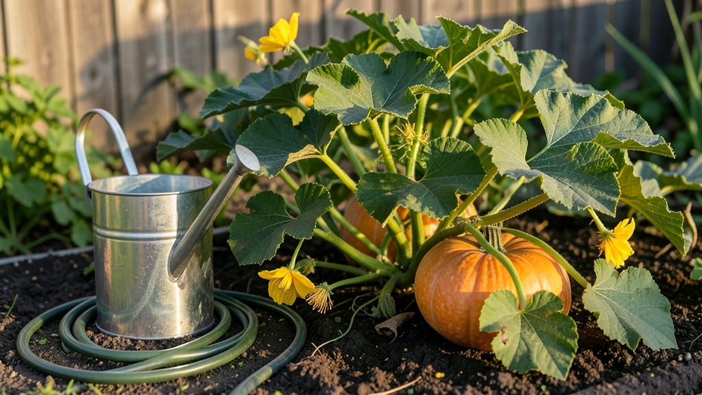 Watering Pumpkin Plants: Soil Moisture Secrets for Vines and Blooms